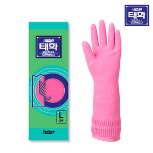 태화 고무장갑 L(꽃밴)핑크(1켤레)